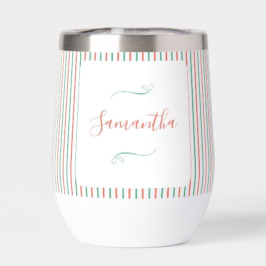 Red and Green Stripe Christmas Dinner Party Favor (背面)