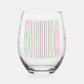 Red and Green Stripe Christmas Dinner Party Favor ステムなしワイングラス (左)