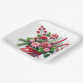 RED AND GREEN STRIPED HOLIDAY CHRISTMAS CANDY ペーパープレート (傾斜あり)