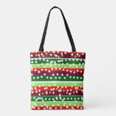 Red and Green Stripes Polka Dots Christmas  トートバッグ (裏面)