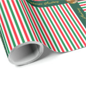 Red and Green Stripped Wrapping Paper with Text ラッピングペーパー (ロールコーナー)