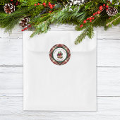 Red and Green Tartan Christmas Personalized ラウンドシール