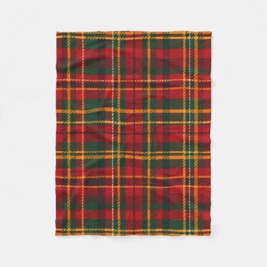 Red and Green Tartan Plaid Pattern フリースブランケット (正面)