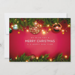 Red and Green Traditional Merry Christmas シーズンカード