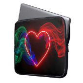 Red and Green Valentine Heart on Electronics Bag ラップトップスリーブ (正面左)