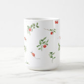 Red And Green Winter Berries & Leaves Illustration コーヒーマグカップ (中央)