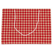 Red and Kraft Country Gingham Christmas  ラージペーパーバッグ (正面)