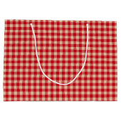 Red and Kraft Country Gingham Christmas  ラージペーパーバッグ (裏面)