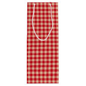 Red and Kraft Country Gingham Christmas  ワインギフトバッグ (裏面)