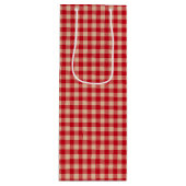 Red and Kraft Country Gingham Christmas  ワインギフトバッグ (正面)