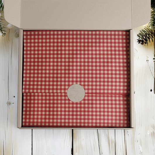 Red and Kraft Country Gingham Christmas  薄葉紙