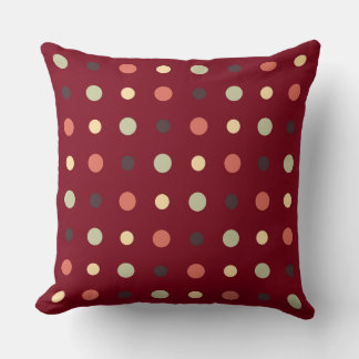 Red and Mauve Dots クッション