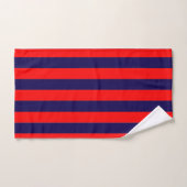Red and Navy Blue Cabana Stripes  バスタオルセット (ハンドタオル)