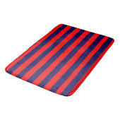 Red and Navy Blue Nautical Stripes  バスマット (アングル)