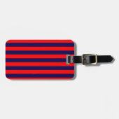 Red and Navy Blue Nautical Stripes  ラゲッジタグ (正面横)
