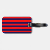 Red and Navy Blue Nautical Stripes  ラゲッジタグ (裏面横)