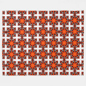 Red and orange geometric pattern  フリースブランケット (正面(横))