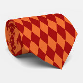 Red and Orange Harlequin Checkered Design  ネクタイ