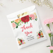 Red and Orange Roses Birthday Thank You フェイバーバッグ (封をした状態)