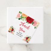 Red and Orange Roses Bridal Shower Thank You フェイバータグ (インサイチュ)