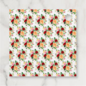 Red and Orange Roses Bridal Shower Thank You フェイバータグ (裏面)