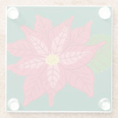Red and Pink Christmas Poinsettia ガラスコースター (裏面)