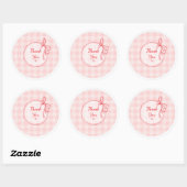 Red and Pink Coquette Thank You Circle Sticker ラウンドシール (シート)