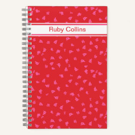 Red and Pink Ditsy Floral Notebook ノートブック