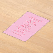 Red and Pink Elegant Classic Wedding アクリル招待状 (レイダウン)