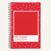 Red and Pink Floral Notebook ノートブック (正面)