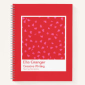Red and Pink Floral Notebook ノートブック (正面)