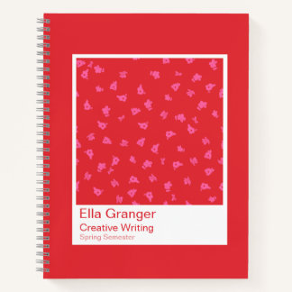 Red and Pink Floral Notebook ノートブック