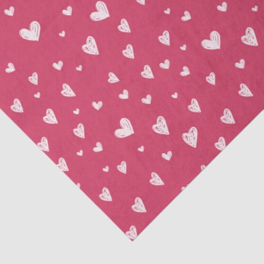 Red and Pink Hand Drawn Heart Pattern 薄葉紙 (詳細)