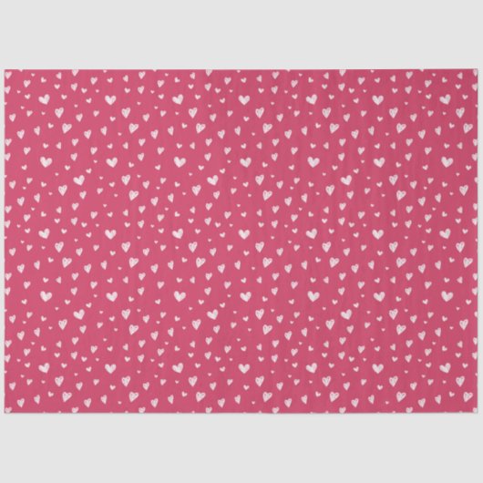 Red and Pink Hand Drawn Heart Pattern 薄葉紙 (正面)