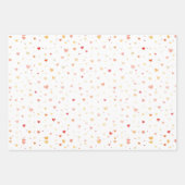  Red and Pink heart valentine ラッピングペーパーシート (正面3)