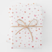  Red and Pink heart valentine ラッピングペーパーシート (インサイチュ)
