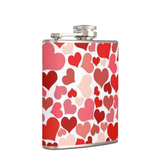 Red and Pink Hearts Mosaic Pattern フラスク (右)