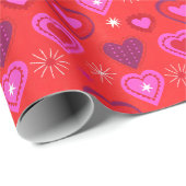 Red and Pink Hearts Romantic Valentine's ラッピングペーパー (ロールコーナー)