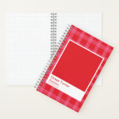 Red and Pink Illustrated Plaid Notebook ノートブック (内側)