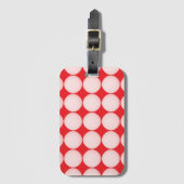 Red and Pink Polka Dot Pattern ラゲッジタグ (正面縦)