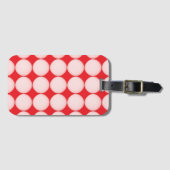 Red and Pink Polka Dot Pattern ラゲッジタグ (正面横)