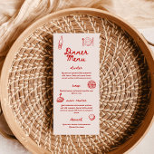 Red and Pink Retro Illustrated | Dinner Wedding メニュー