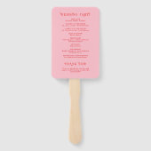 Red and Pink Retro Wedding Program ハンドファン (裏面)