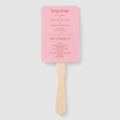 Red and Pink Retro Wedding Program ハンドファン (正面)