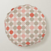 Red and pink Scandinavian Circles Round Pillow ラウンドクッション (裏面)