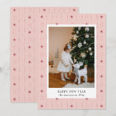 Red And Pink Stars Wallpaper Photo Holiday Card シーズンカード (正面/裏面)