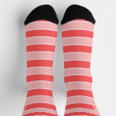 Red and pink stripes with white elephant ソックス (上部)