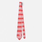 Red and pink stripes with white elephant ネクタイ (正面)