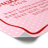 Red and Pink Valentines Baby Shower Custom Sign ポスター (角)