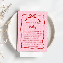 Red and Pink Valentines Books For Baby Shower エンクロージャーカード